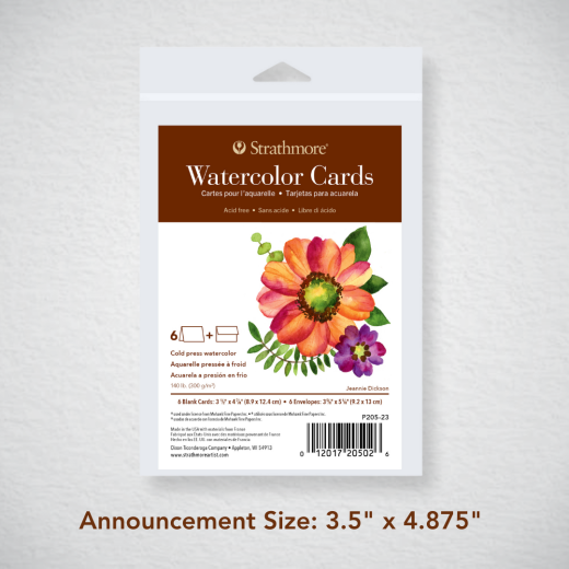 400 Series Watercolor Cards Announcement Size