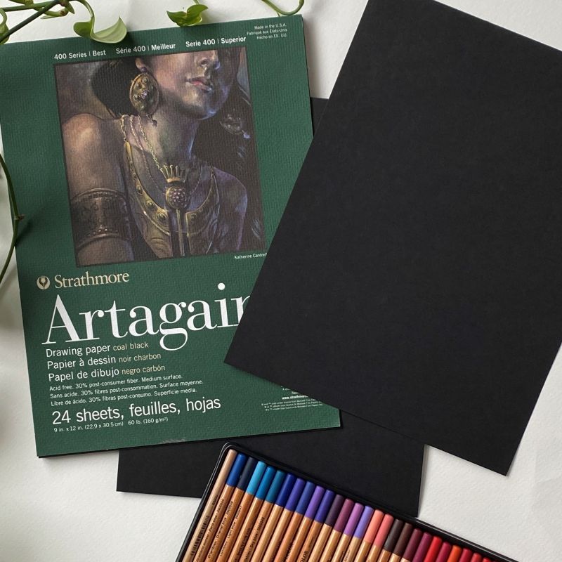 Strathmore Artagain Black Paper Pad 12x18 in
