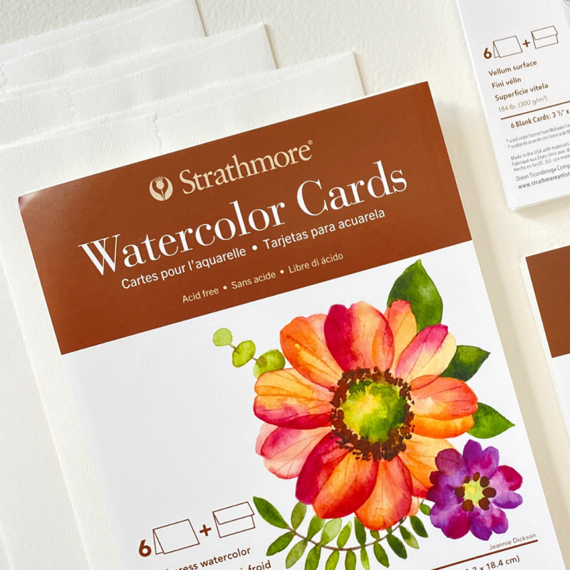 Strathmore 400 Series Watercolor Cards, Cold Press, 5x6.875 inches, 6 Pack,  Envelopes Included - Custom Greeting Cards for Weddings, Events, Birthdays