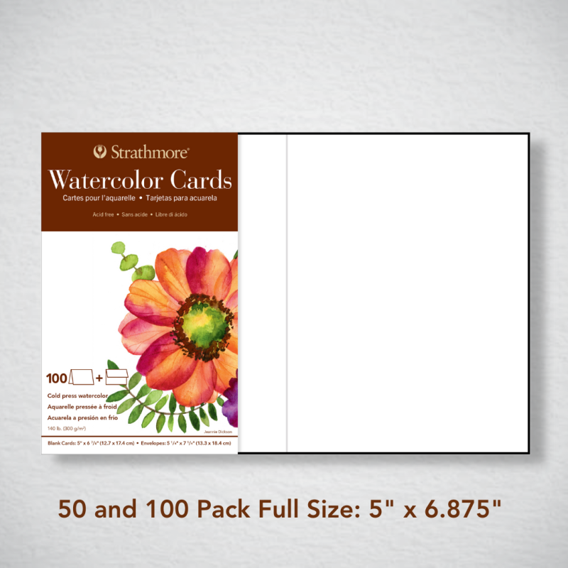 Strathmore Watercolor Cards, 5x6.875 inches, 100 Pack, Envelopes Included -  Custom Greeting Cards for Weddings, Events, Birthdays : Everything Else 