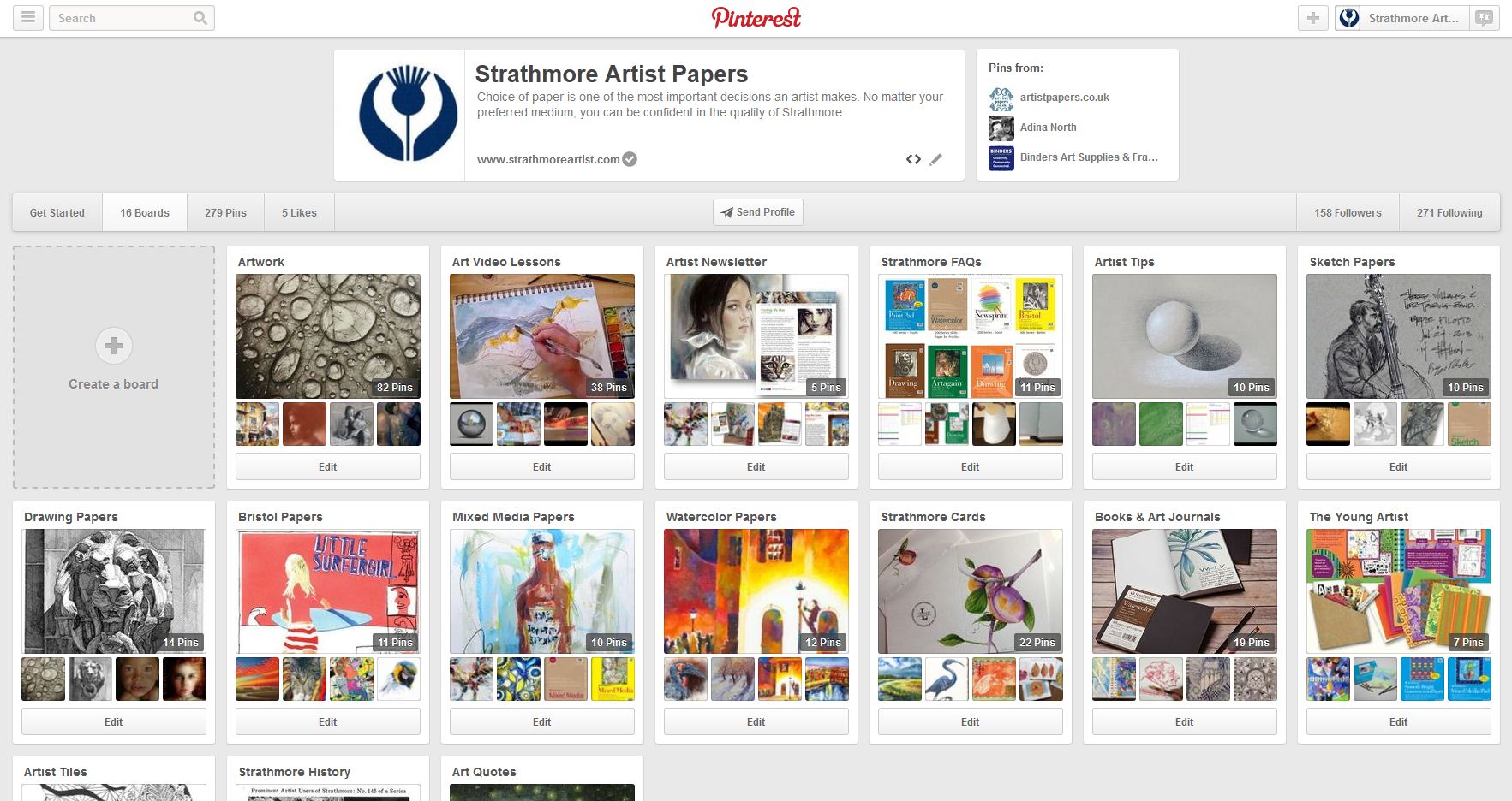 Strathmore Pinterest Page