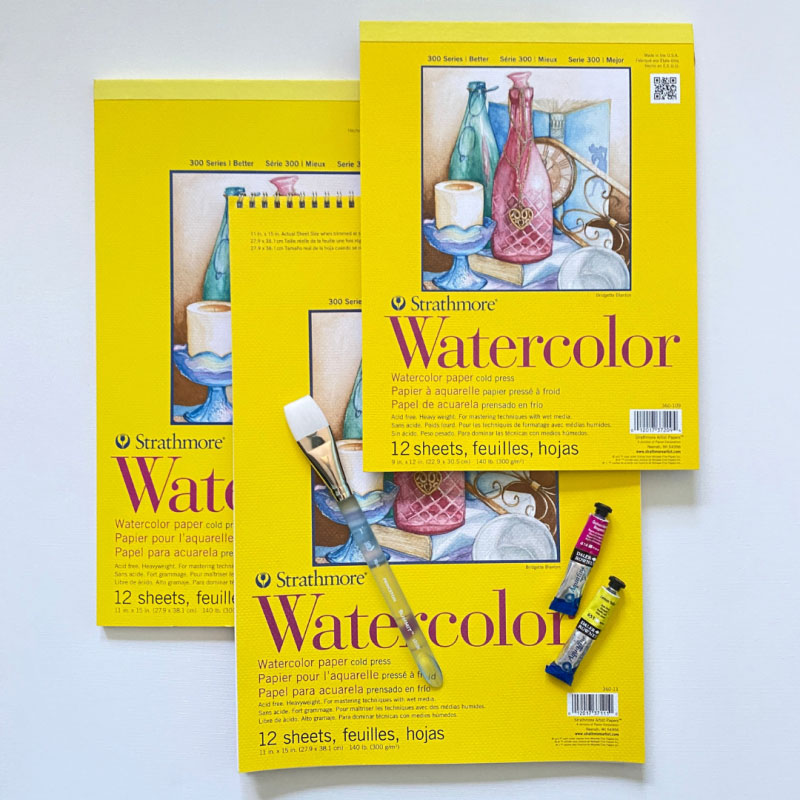 Strathmore 300 Series Watercolor Paper 11”x 15 Cold Press Pads 12 Sheets